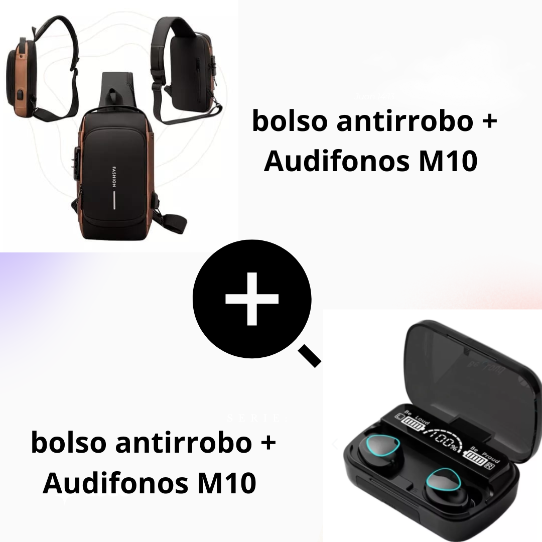 Audifonos M10+Reloj T500+Antirrobo(OTRO)
