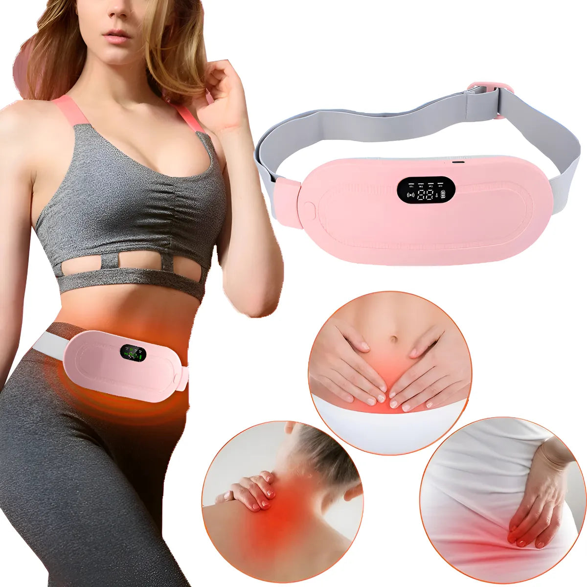 CINTURON MASAJEADOR CON CALOR PARA CÓLIC